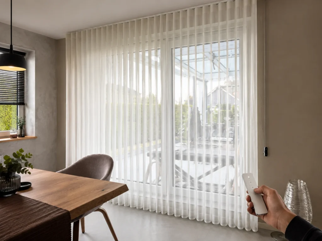 Elektrické ovládání Softshade pomocí dálkového ovladače.