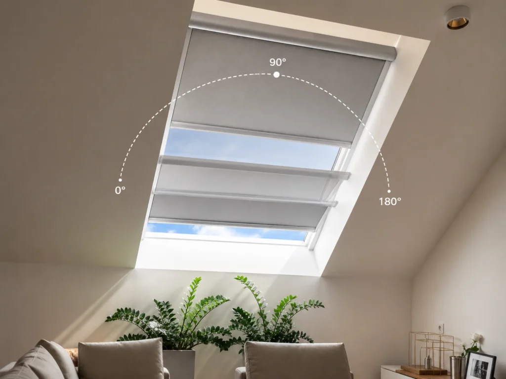 Střešní stínění s možností instalace v různých úhlech