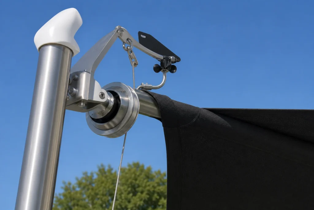 Rolovací stínicí plachta Skyshade s manuálním i automatickým ovládáním