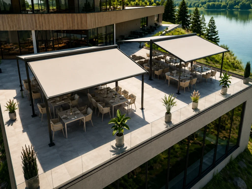 Velkoplošná pergola Wings pro zastínění až 72 m².